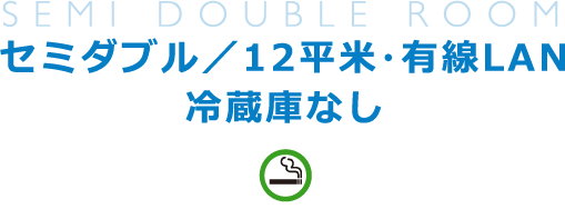 セミダブル／12平米・有線LAN／冷蔵庫なし